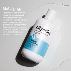 natural outcome close-up on label highlights witch hazel and botanical extracts