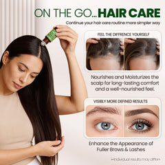 Natural Riches application on hairline demonstrating targeted scalp and edge care