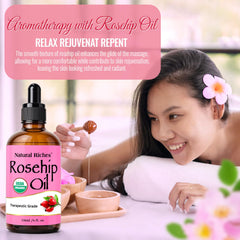 Natural Riches bottle next to measuring scale showing 4 fl oz size clarity benefit