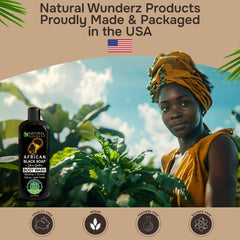 Natural Wunderz bottle next to common items to show 12 oz scale
