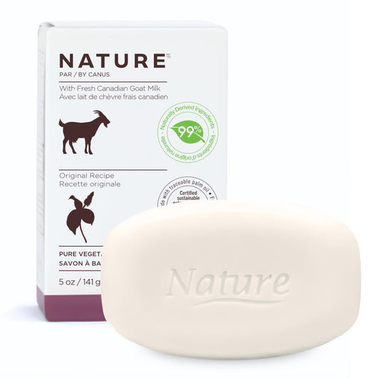 Nature by Canus front packaging showing 5 oz bar and classic scent benefit