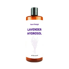 Nature Packaged bottle front label showing hydrosol identity and benefits