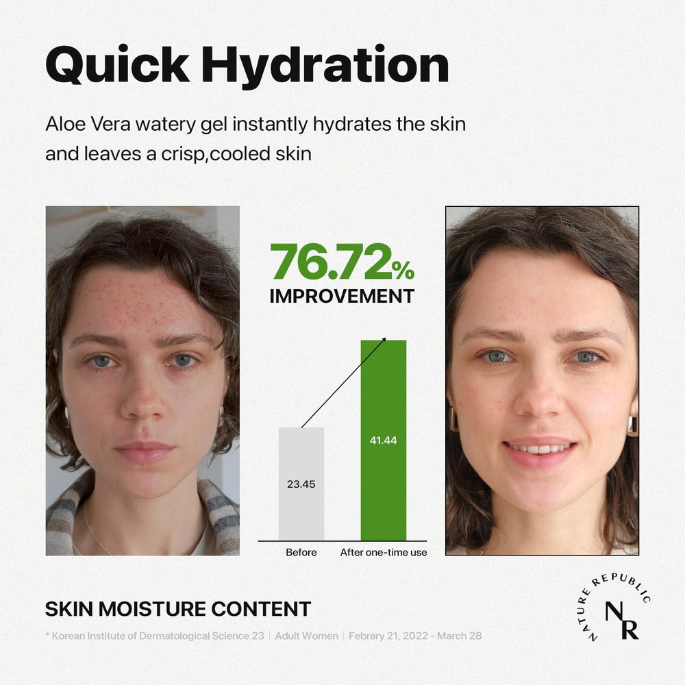 Nature Republic smoothing gel on hair ends to hydrate and reduce frizz