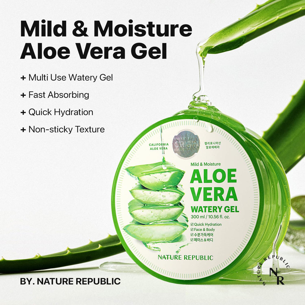 Nature Republic close-up gel texture highlighting lightweight, non-sticky feel