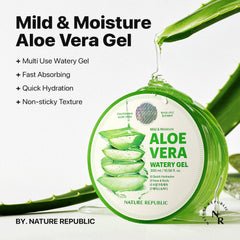 Nature Republic close-up gel texture highlighting lightweight, non-sticky feel