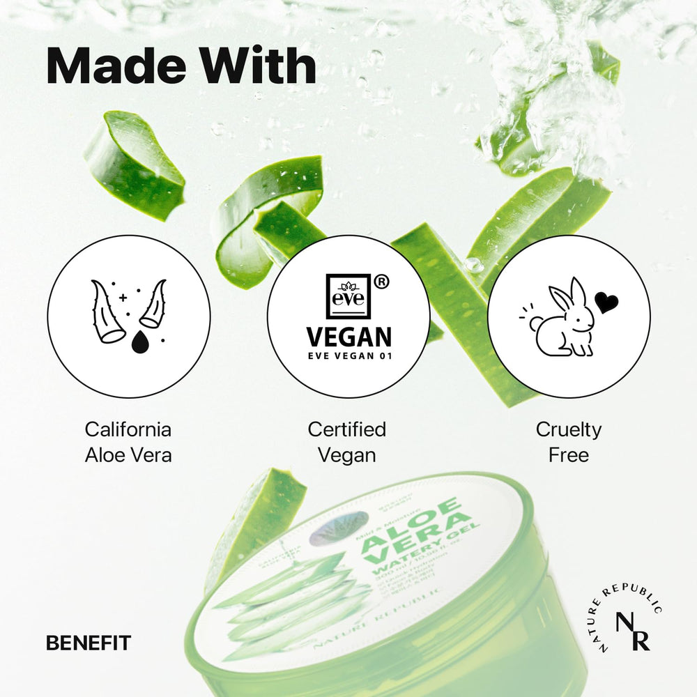 Nature Republic gel in hand demonstrating fast absorption and hydration