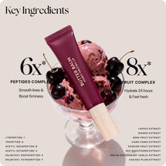 Nature Republic application on lips showing sheer black cherry tint and shine