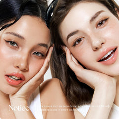 Nature Republic honey melting lip lip swatch on model highlighting glossy finish