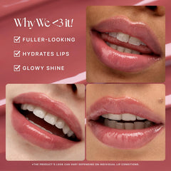 Nature Republic closeup on lips demonstrating rosy tint and glassy shine