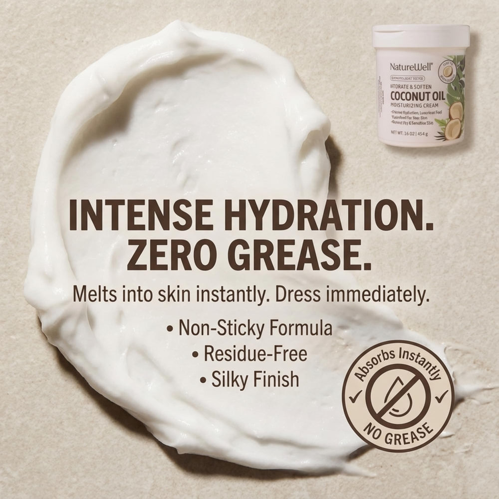 NATURE WELL cream scooped on spatula for hygienic application benefit