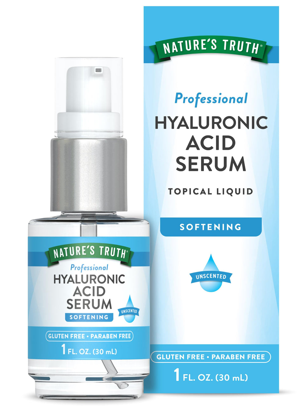 Nature's Truth front bottle view showing clean hydrating serum