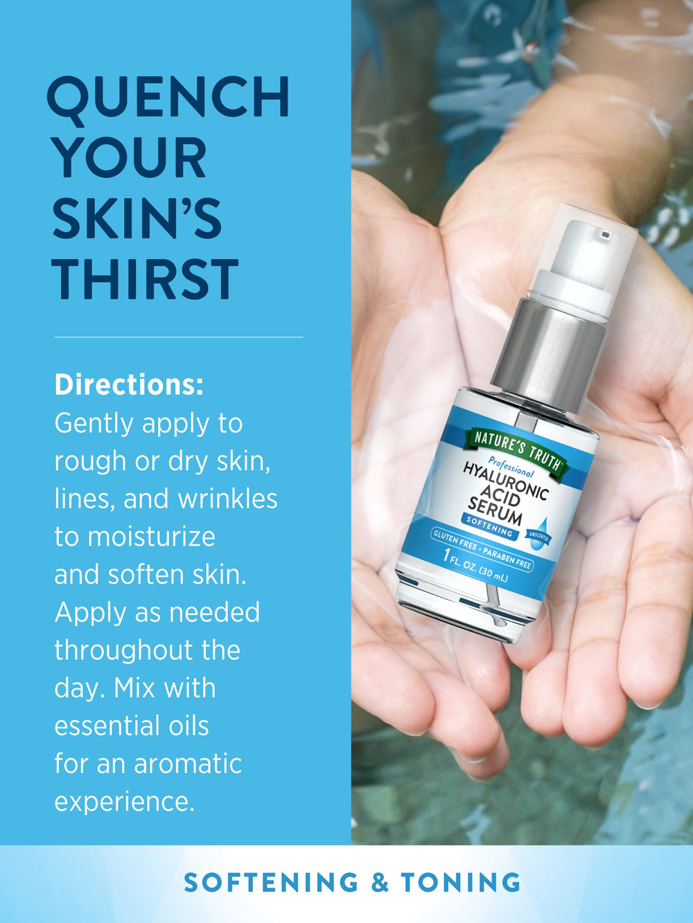 Nature's Truth serum placed by sink showing everyday skincare use