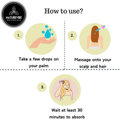 Naturevibe Botanicals applied to hair ends as treatment, indicates conditioning and shine support