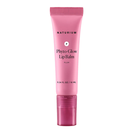 Naturium lip balm front packaging showing plum shade and glossy benefit