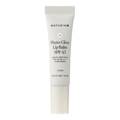 Naturium lip balm front packaging showing clear tube and benefits