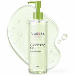 NAYROSA front bottle of collagen cleansing oil showing product design and clarity