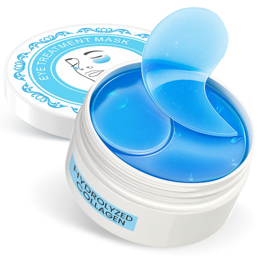 NAZANO front packaging showing 60 blue under eye patches and benefits