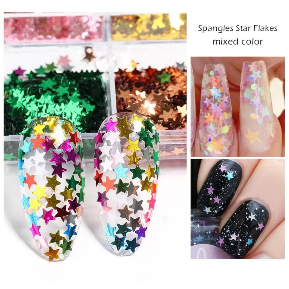 NBNTGH close-up of holographic star flakes highlighting prismatic shine and texture