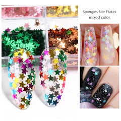 NBNTGH close-up of holographic star flakes highlighting prismatic shine and texture