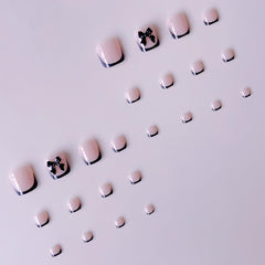 NBNTGH black French tip edge closeup showing neat lines and salon polish look