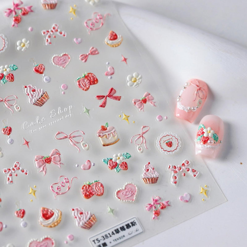 NBNTGH front packaging showing pink 5D stickers for quick nail design benefit