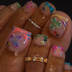 NBNTGH front packaging showing 24-piece toe nail set with colorful tips