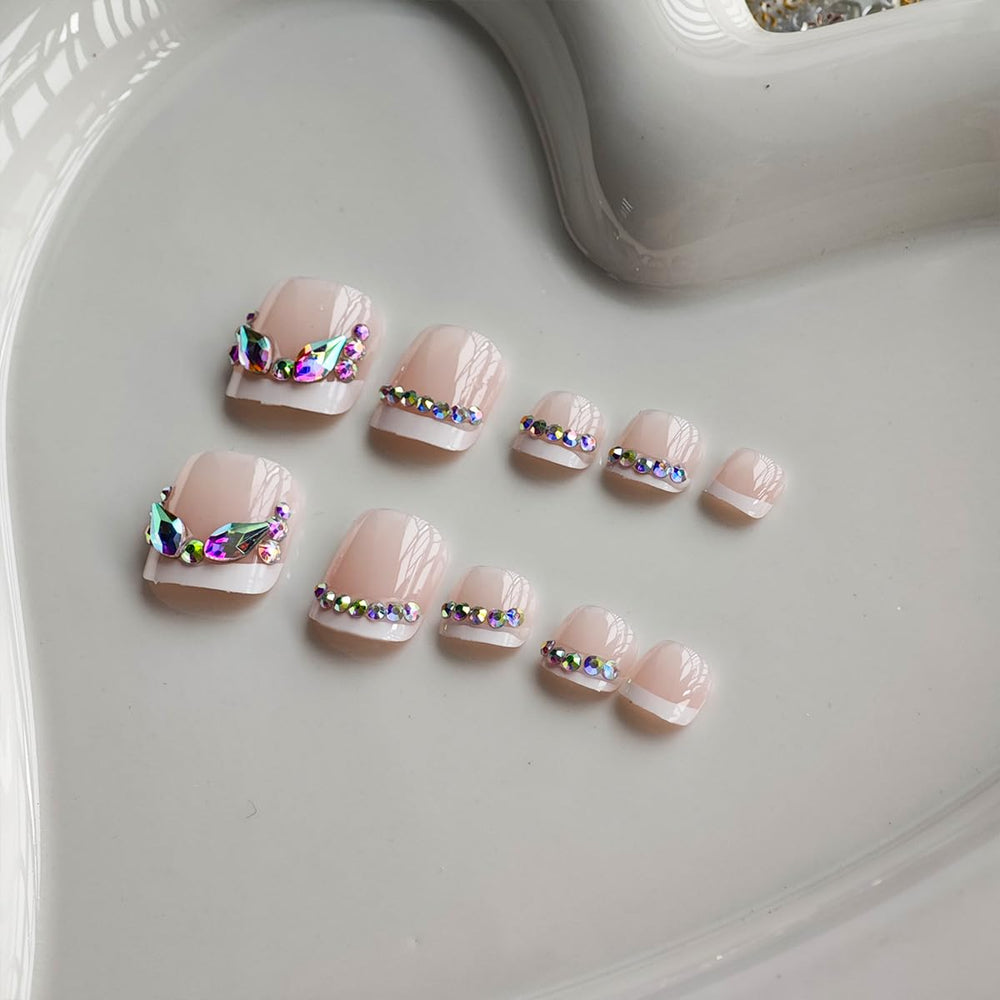 NBNTGH glossy finish texture of press-on toenail for salon-like shine