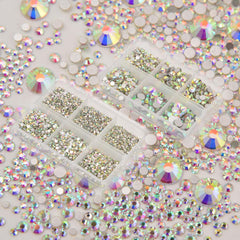 NCB rhinestones arranged on a manicure showcasing high-shine professional look
