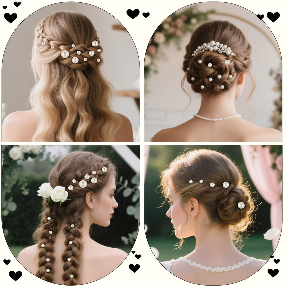 NEBURORA bride wearing pins adding romantic accents to hairstyle