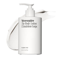 Nécessaire front pump bottle showing clean design and hygienic dispensing benefit