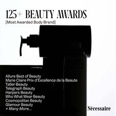 Nécessaire ingredient label close-up showing niacinamide and plant oils