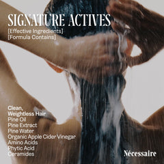 Nécessaire bottle placed in bathroom demonstrating daily routine convenience
