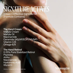 Nécessaire applying The Hand Cream to hands demonstrating immediate softening benefit