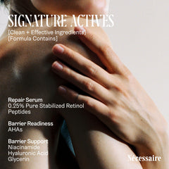 Nécessaire before and after hands showing improved texture