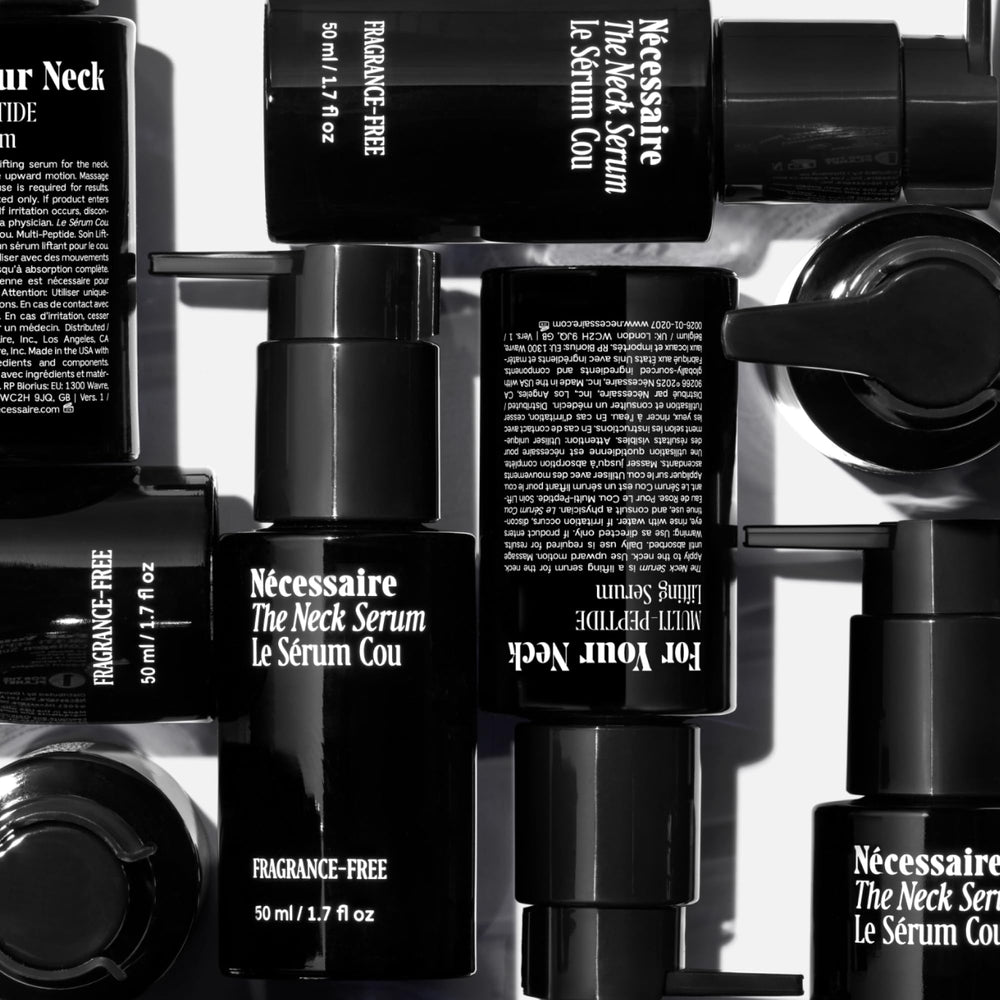 Nécessaire close-up of serum texture highlighting fast-absorbing, lightweight feel