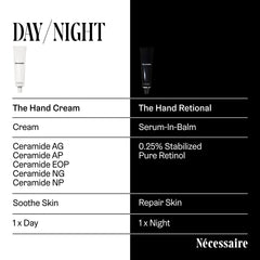 Nécessaire product label close-up listing key ingredients like ceramides and retinol