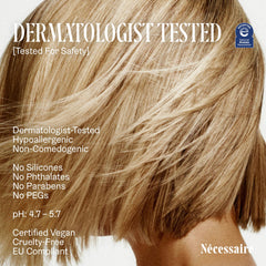 Nécessaire applying serum to scalp demonstrating targeted treatment
