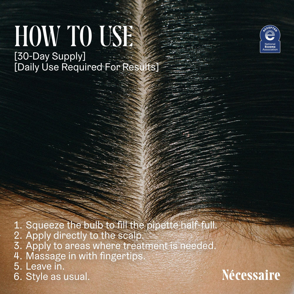 Nécessaire label closeup showing ingredients and certification details