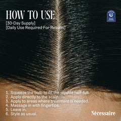 Nécessaire label closeup showing ingredients and certification details