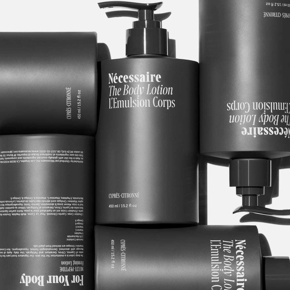 Nécessaire lotion texture close-up demonstrating lightweight fast absorption