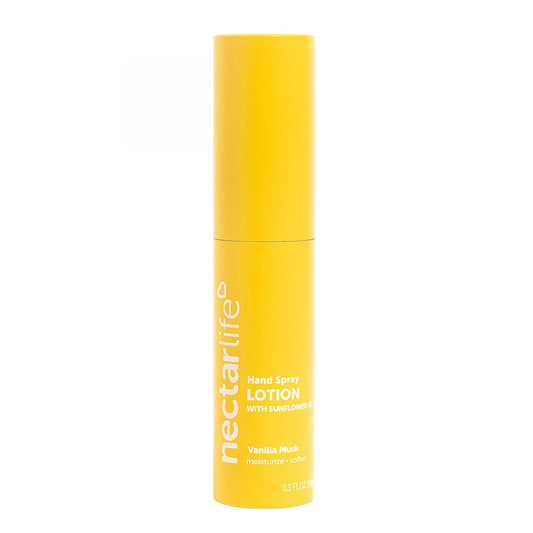 Nectar Life bottle front view showing vanilla musk travel-friendly design and quick hydration