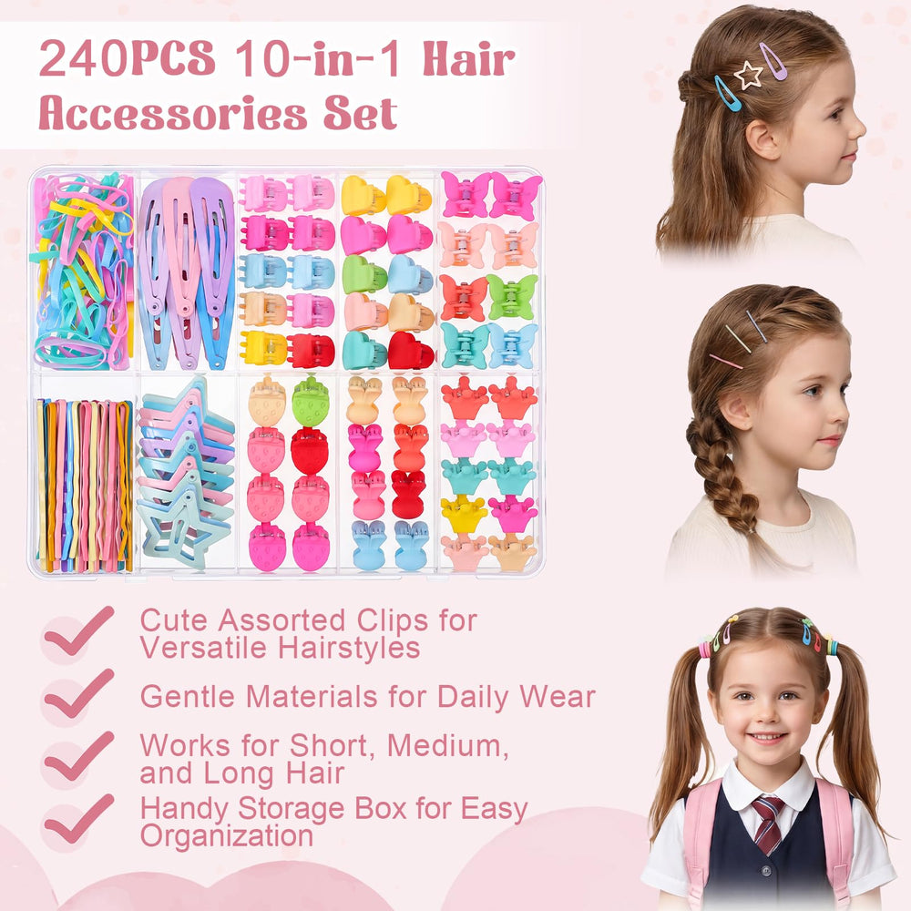 Needbrock child wearing multicolor clips demonstrating playful everyday styling