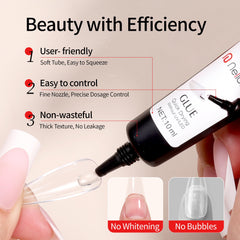 Nelrona applicator tip poised for precise glue placement and clean application