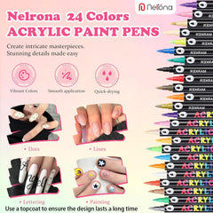 Nelrona dual-tip close-up revealing fine 0.7mm tip for precise lines