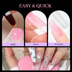 Nelrona forms in use on a nail demonstrating easy application benefit