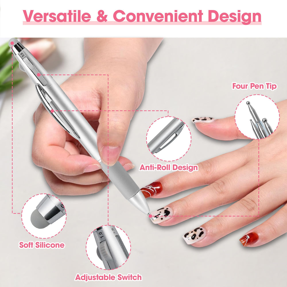 Nelrona in use dotting floral nail design for controlled precision
