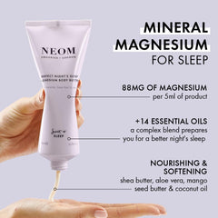 Neom application on arm showing moisturised skin and improved softness