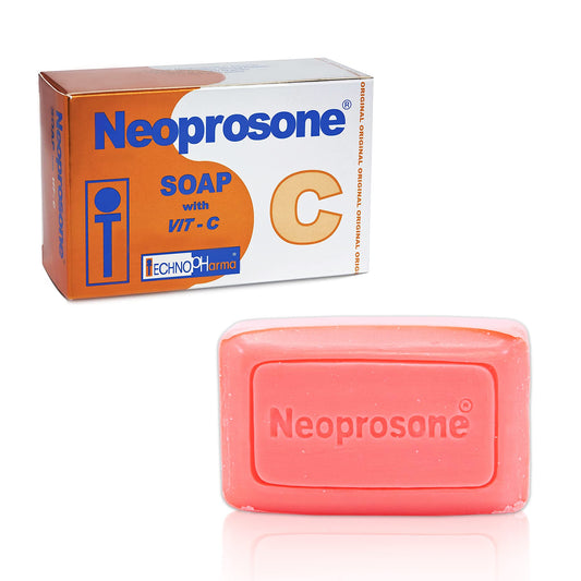 Neoprosone soap front packaging showing product name and benefit