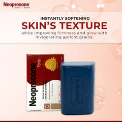 Neoprosone close-up of apricot-like grains visibly exfoliating for fresher skin