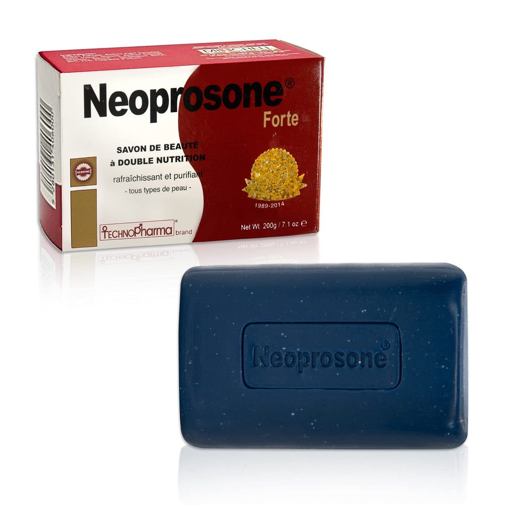 Neoprosone front packaging showing bar and net weight, highlights cleansing benefits